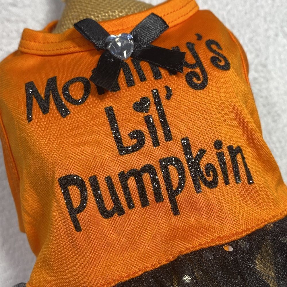 Halloween Tulle Skirt Dog Dress Mommy's Lil' Pumpkin - Picture 3 of 7